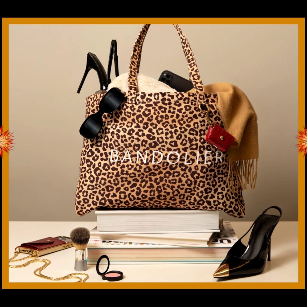 Bandolier Leopard Print Tote Bag ~ Brand New